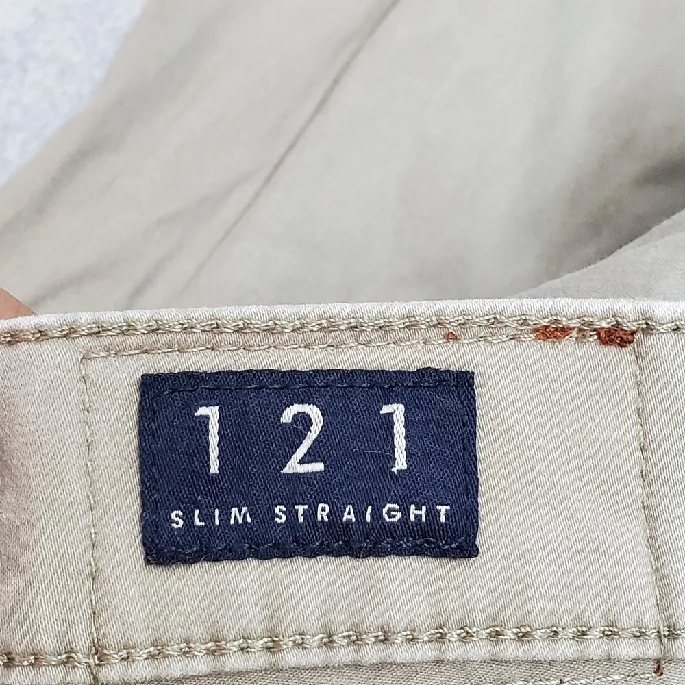Lucky Brand Men Pants 34X30 Khaki Khakis 121 Slim Straight Button 28